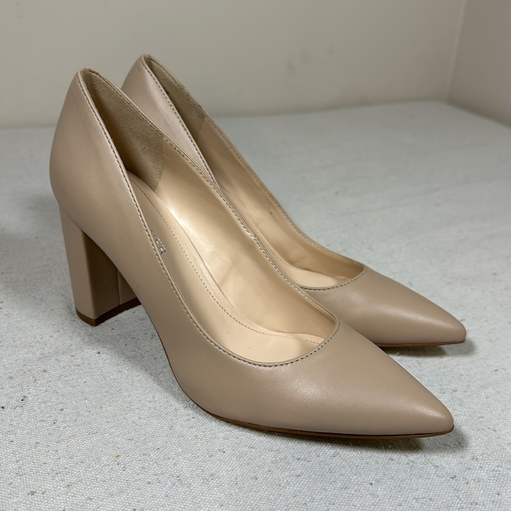 Marc Fisher Nude Block Heel Pumps Size 6.5 - Picture 12 of 15